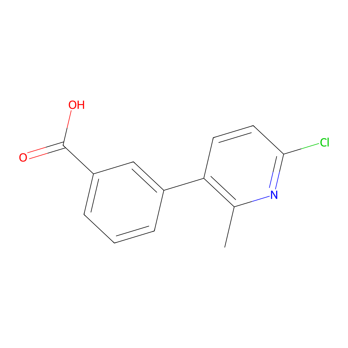 3-(6-Chloro-2-methylpyridin-3-yl)benzoic acid molecular structure, CAS 1352318-62-7