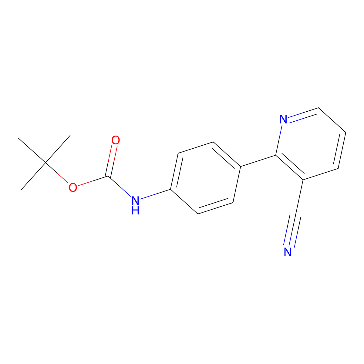 tert-Butyl N-[4-(3-cyanopyridin-2-yl)phenyl]carbamate molecular structure, CAS 1352318-65-0