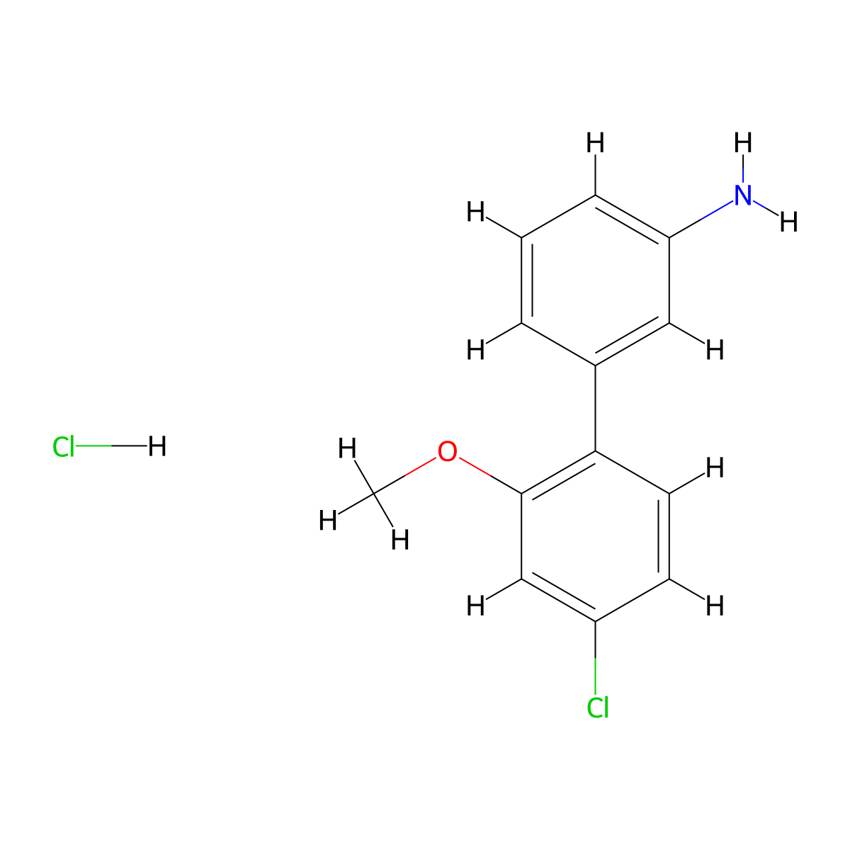 3-(4-Chloro-2-methoxyphenyl)aniline hydrochloride molecular structure, CAS 1352318-69-4