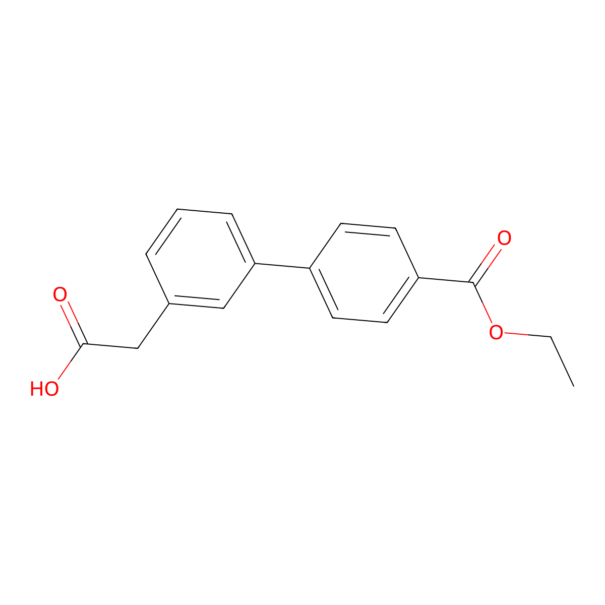 3-[4-(Ethoxycarbonyl)phenyl]phenylacetic acid molecular structure, CAS 1352318-71-8