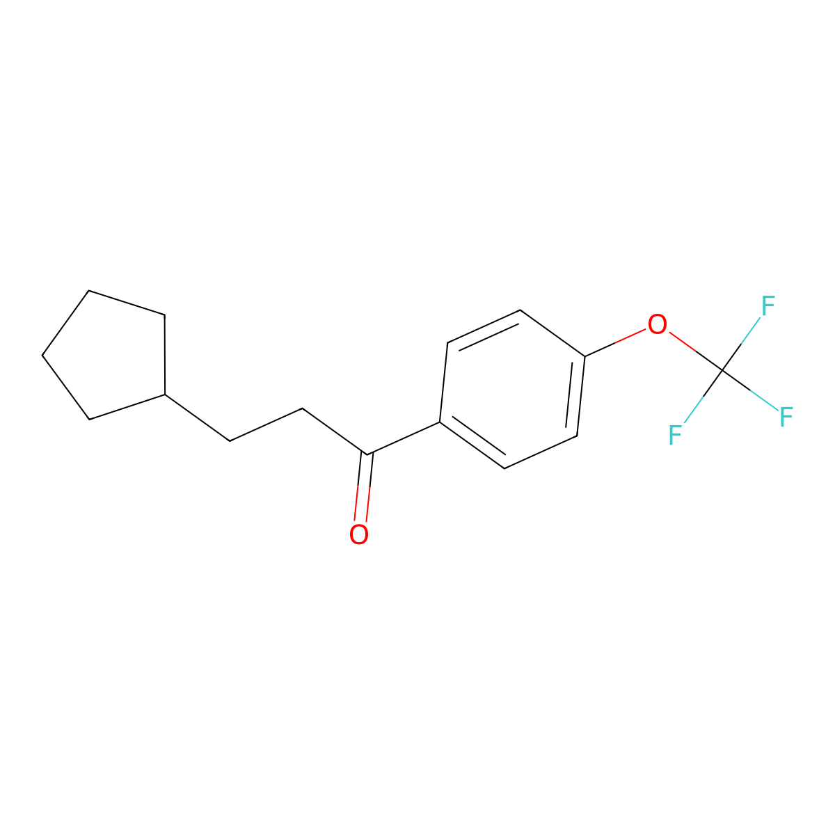 3-Cyclopentyl-1-[4-(trifluoromethoxy)phenyl]propan-1-one molecular structure, CAS 1352318-73-0