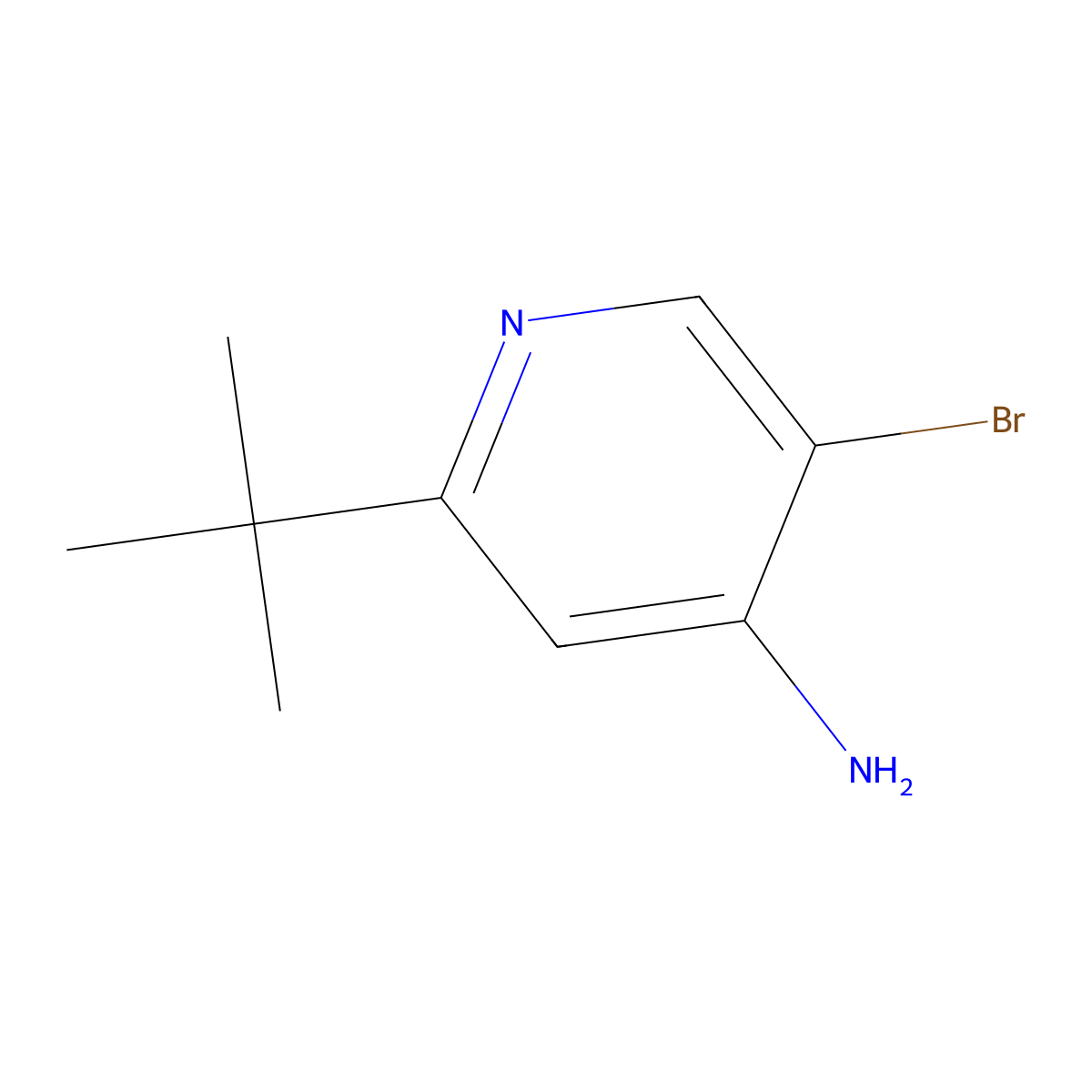 5-Bromo-2-tert-butylpyridin-4-amine molecular structure, CAS 1352329-34-0