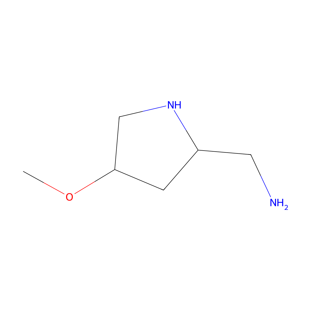 1-[(2S,4S)-4-methoxypyrrolidin-2-yl]methanamine molecular structure, CAS 1352343-40-8