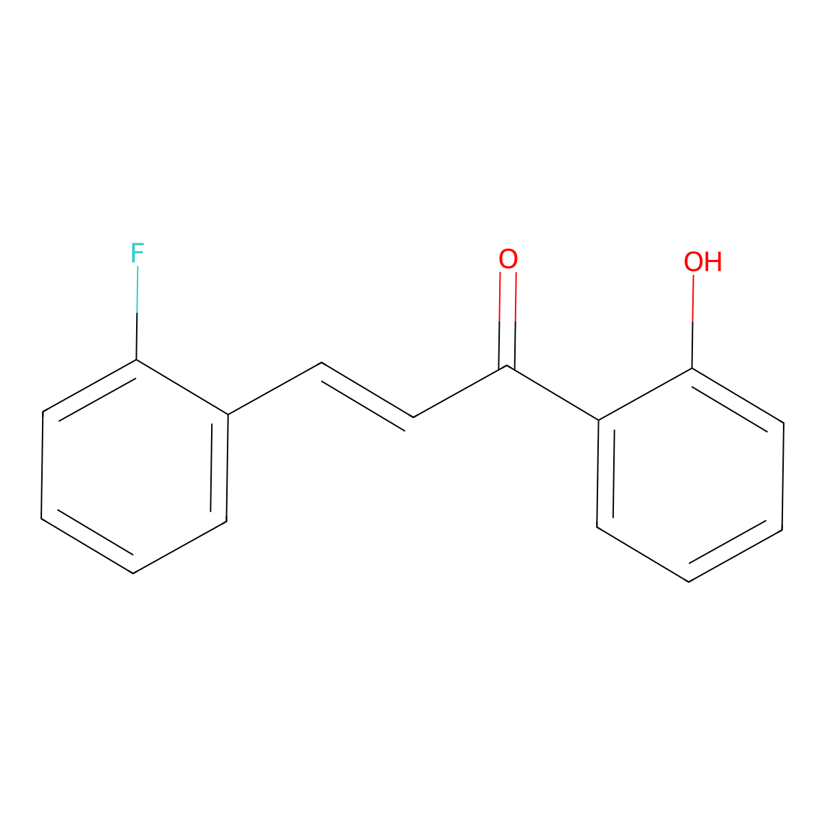 (2E)-3-(2-fluorophenyl)-1-(2-hydroxyphenyl)prop-2-en-1-one molecular structure, CAS 1352346-87-2
