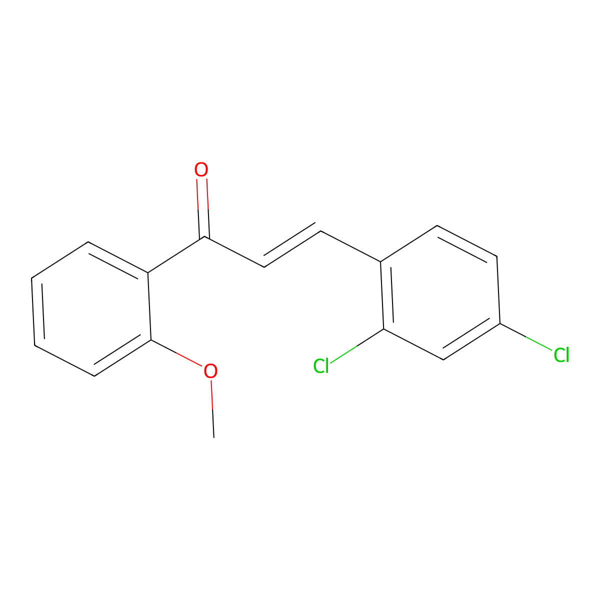 (2E)-3-(2,4-Dichlorophenyl)-1-(2-methoxyphenyl)prop-2-en-1-one molecular structure, CAS 1352346-90-7