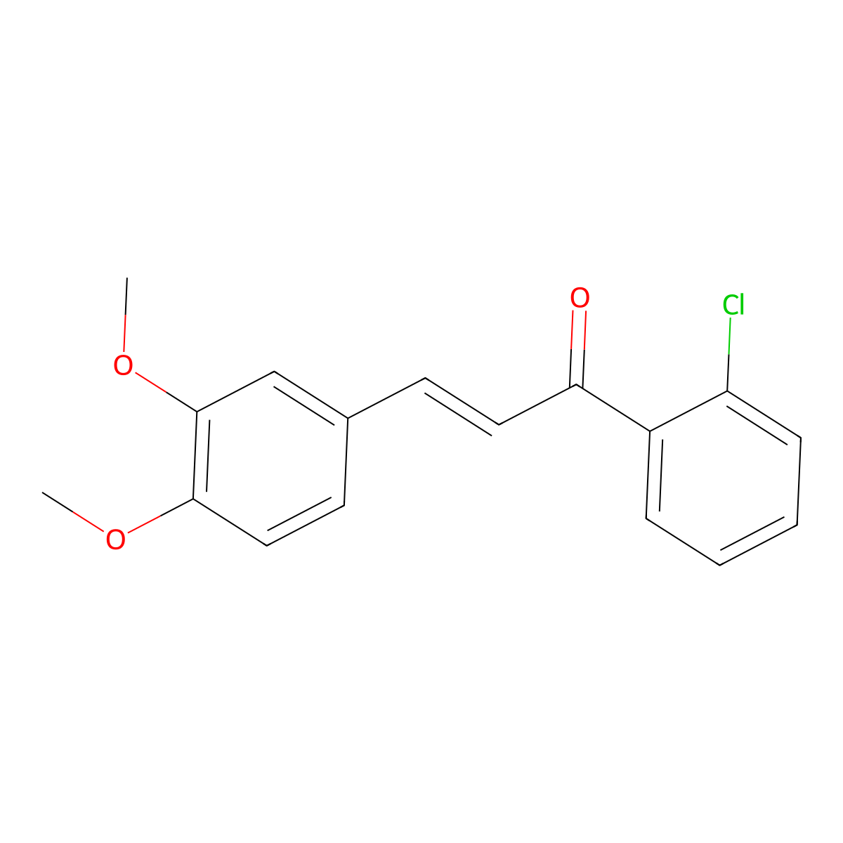 (2E)-1-(2-Chlorophenyl)-3-(3,4-dimethoxyphenyl)prop-2-en-1-one molecular structure, CAS 1352347-01-3