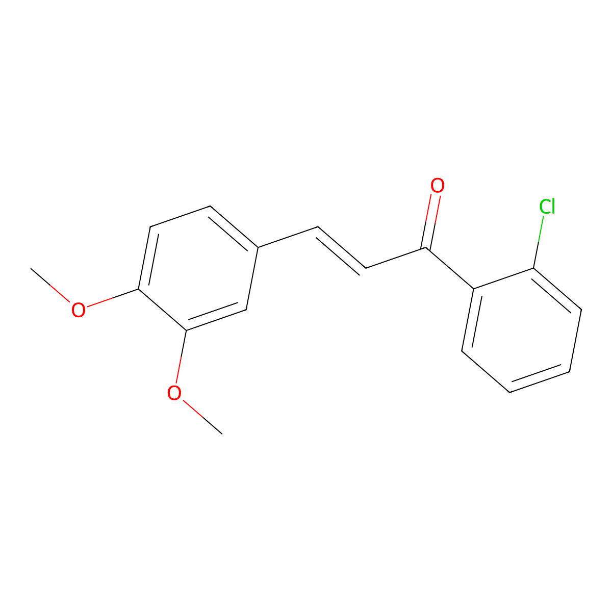 (2E)-1-(2-Chlorophenyl)-3-(3,4-dimethoxyphenyl)prop-2-en-1-one molecular structure, CAS 1352347-01-3