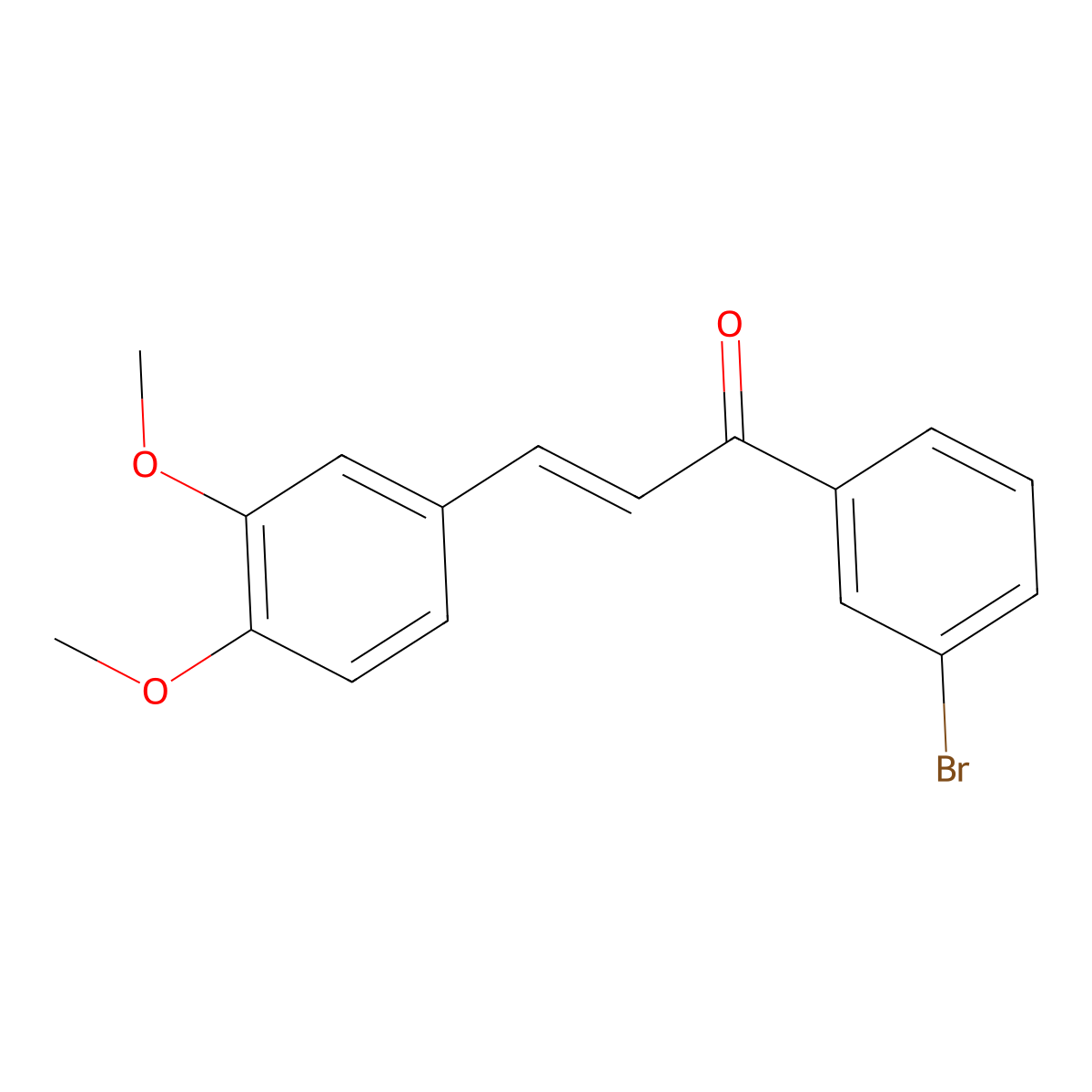 (2E)-1-(3-bromophenyl)-3-(3,4-dimethoxyphenyl)prop-2-en-1-one molecular structure, CAS 1352347-04-6