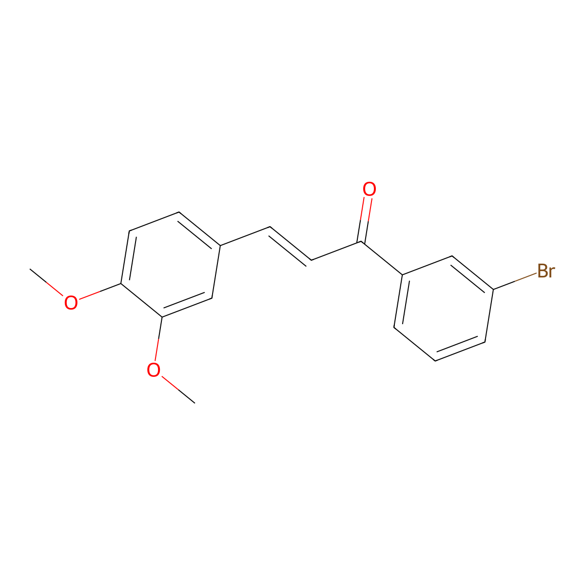 (2E)-1-(3-bromophenyl)-3-(3,4-dimethoxyphenyl)prop-2-en-1-one molecular structure, CAS 1352347-04-6