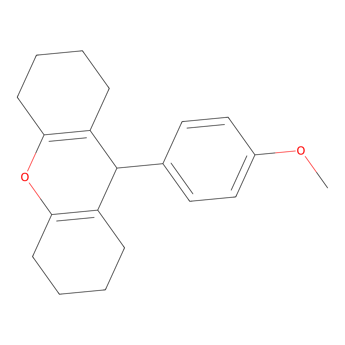 9-(4-methoxyphenyl)-2,3,4,5,6,7,8,9-octahydro-1H-xanthene molecular structure, CAS 135236-30-5