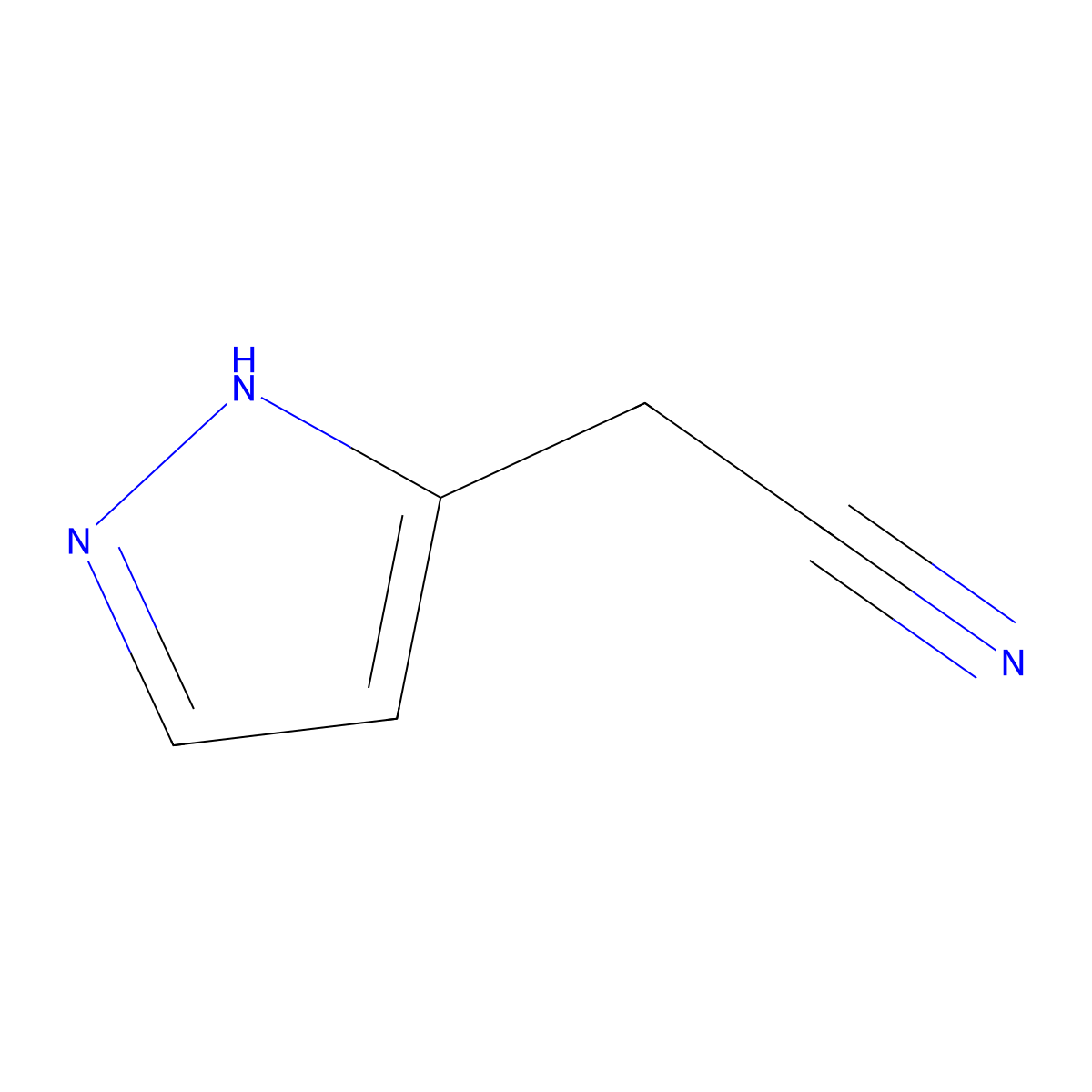 2-(1H-Pyrazol-3-yl)acetonitrile molecular structure, CAS 135237-01-3