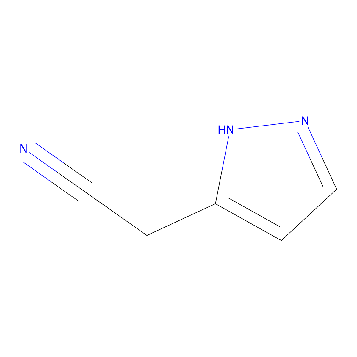 2-(1H-Pyrazol-3-yl)acetonitrile molecular structure, CAS 135237-01-3