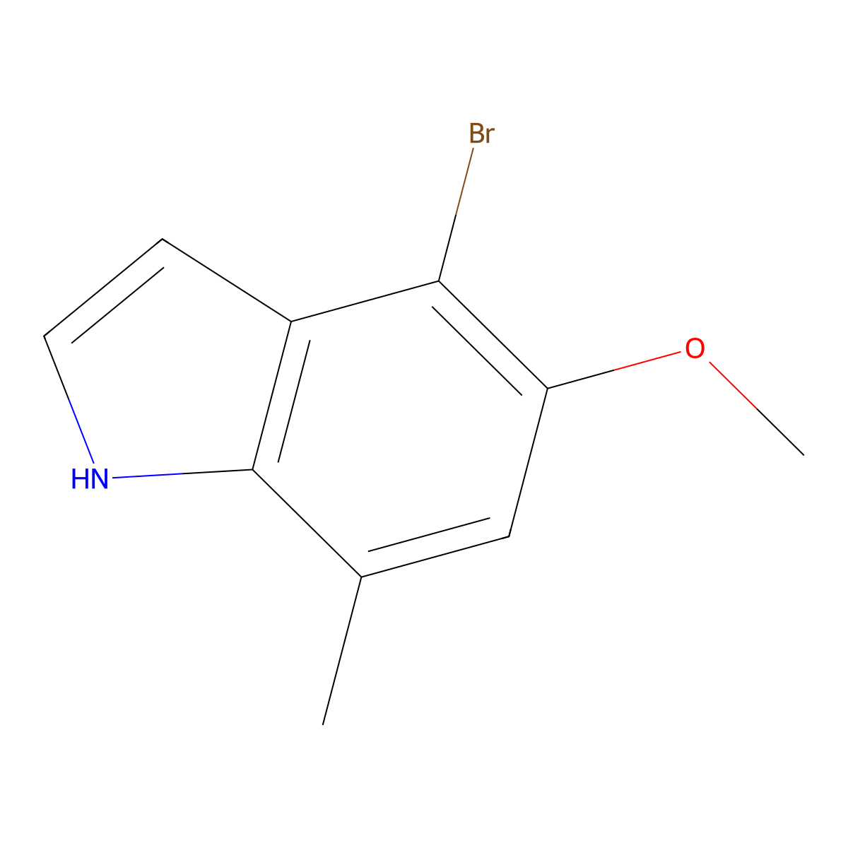 4-bromo-5-methoxy-7-methyl-1H-indole molecular structure, CAS 1352393-65-7
