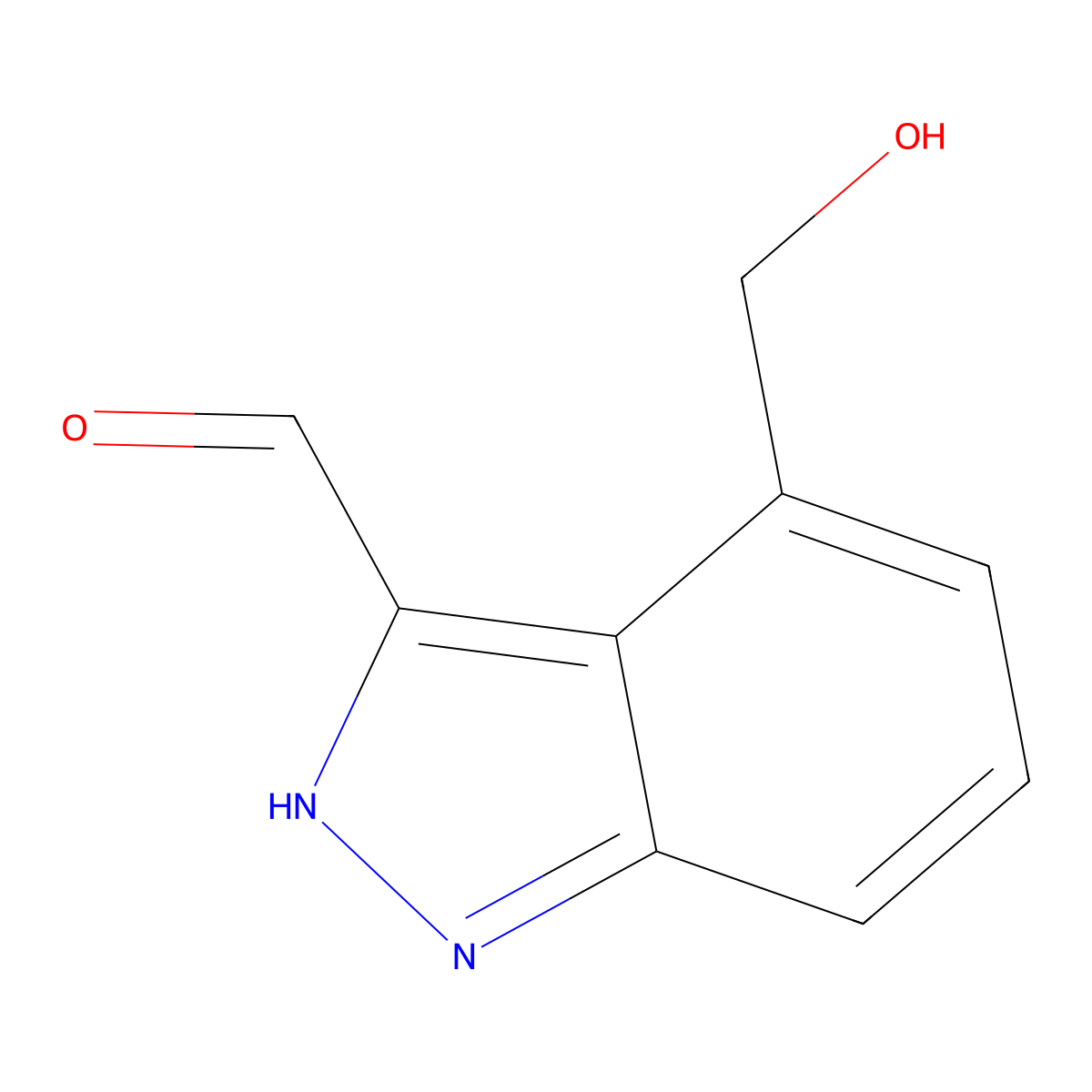 4-Hydroxymethyl-1H-indazole-3-carboxaldehyde molecular structure, CAS 1352393-75-9