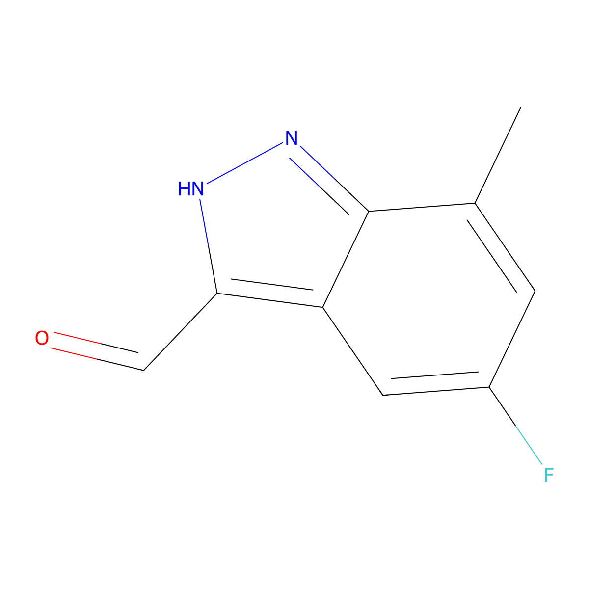 5-Fluoro-7-methyl-1H-indazole-3-carbaldehyde molecular structure, CAS 1352393-90-8