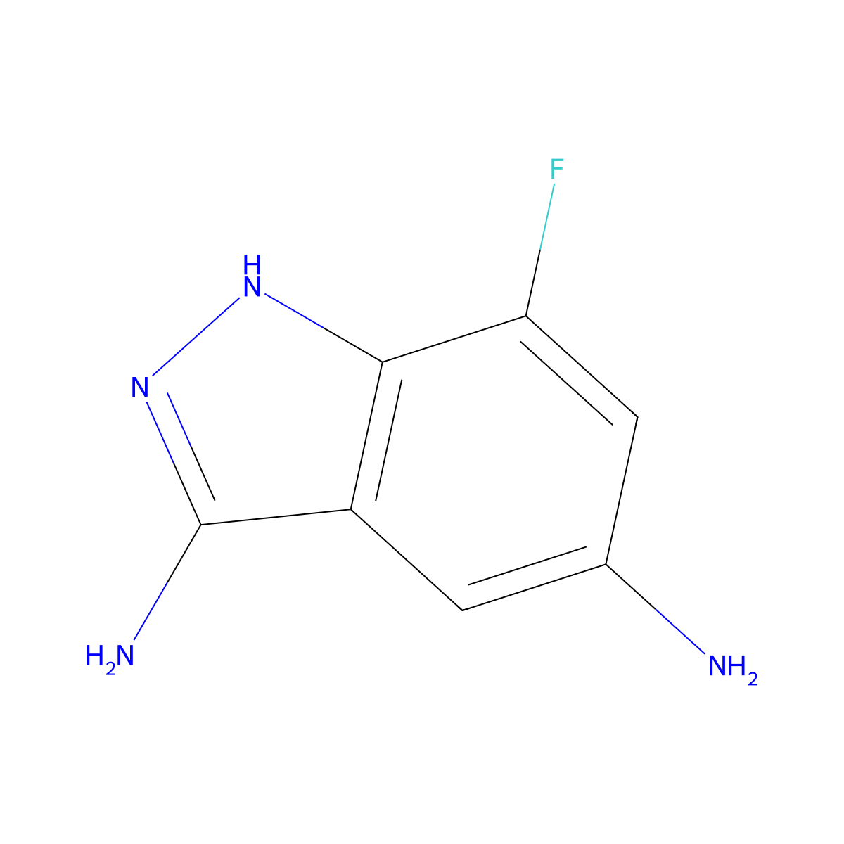7-Fluoro-1H-indazole-3,5-diamine molecular structure, CAS 1352393-91-9