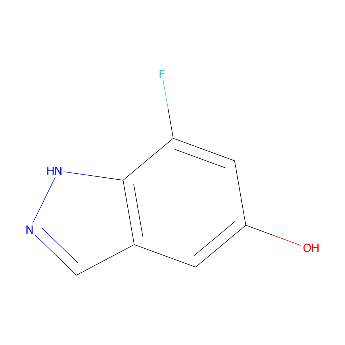 7-fluoro-1H-indazol-5-ol molecular structure, CAS 1352393-98-6