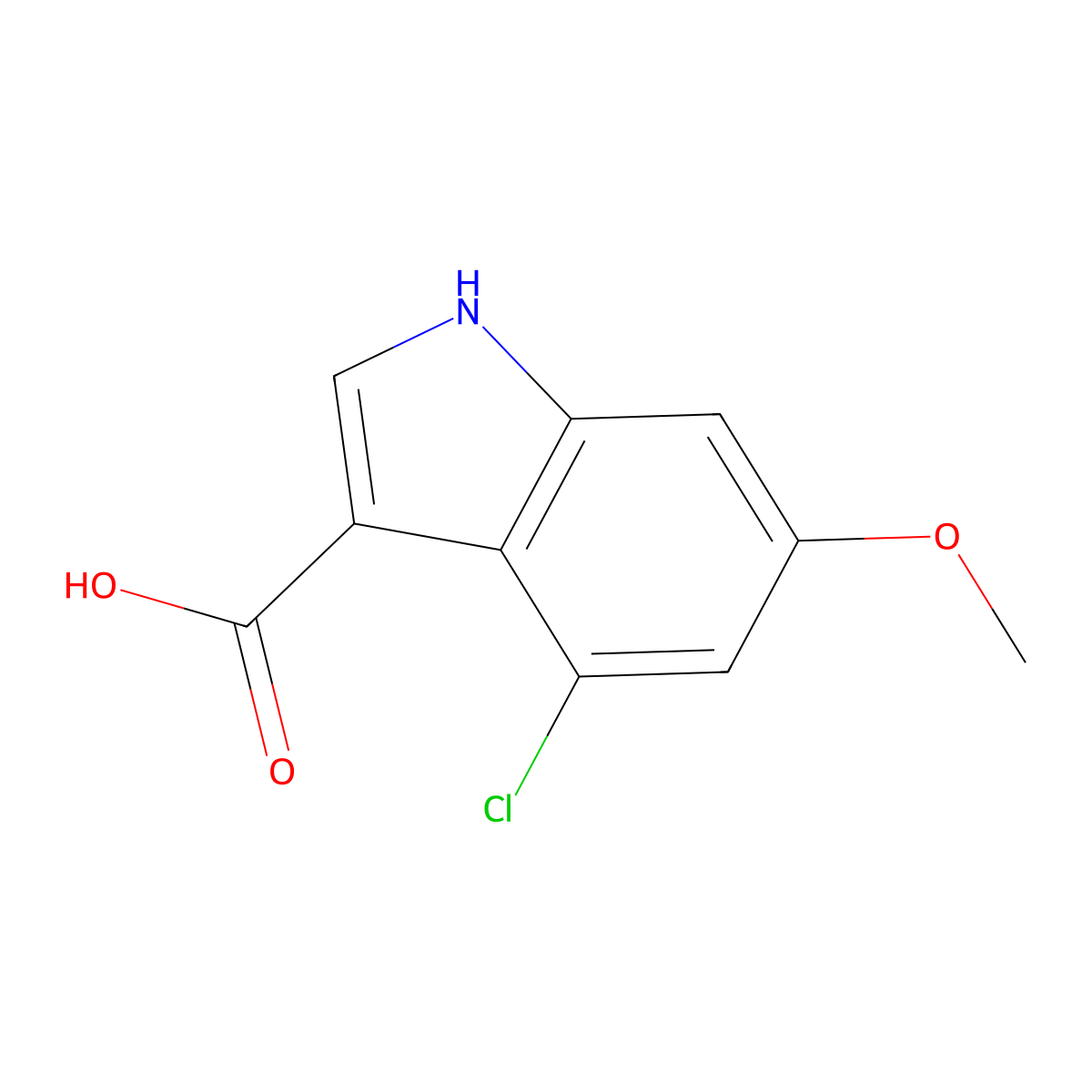 4-Chloro-6-methoxyindole-3-carboxylic acid molecular structure, CAS 1352394-32-1