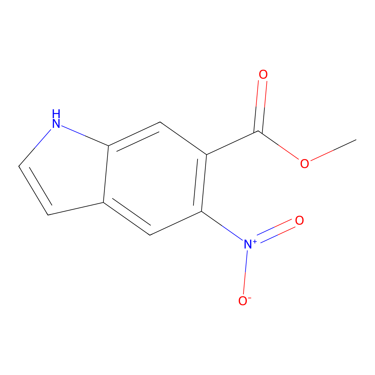 Methyl 5-nitro-1H-indole-6-carboxylate molecular structure, CAS 1352394-34-3