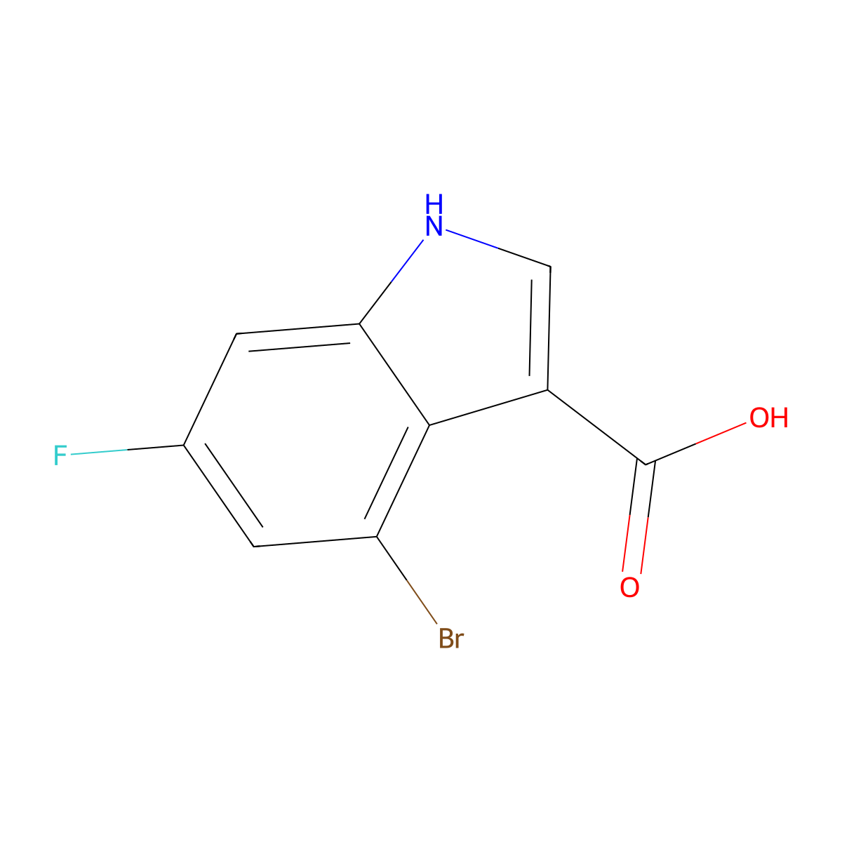 4-Bromo-6-fluoroindole-3-carboxylic Acid molecular structure, CAS 1352394-36-5