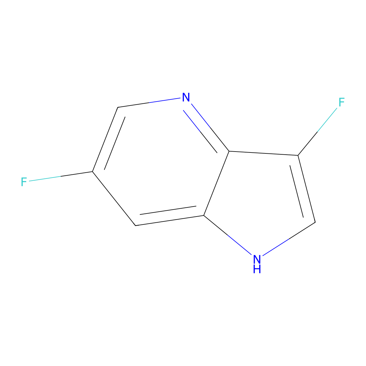 3,6-Difluoro-1H-pyrrolo[3,2-b]pyridine molecular structure, CAS 1352394-40-1