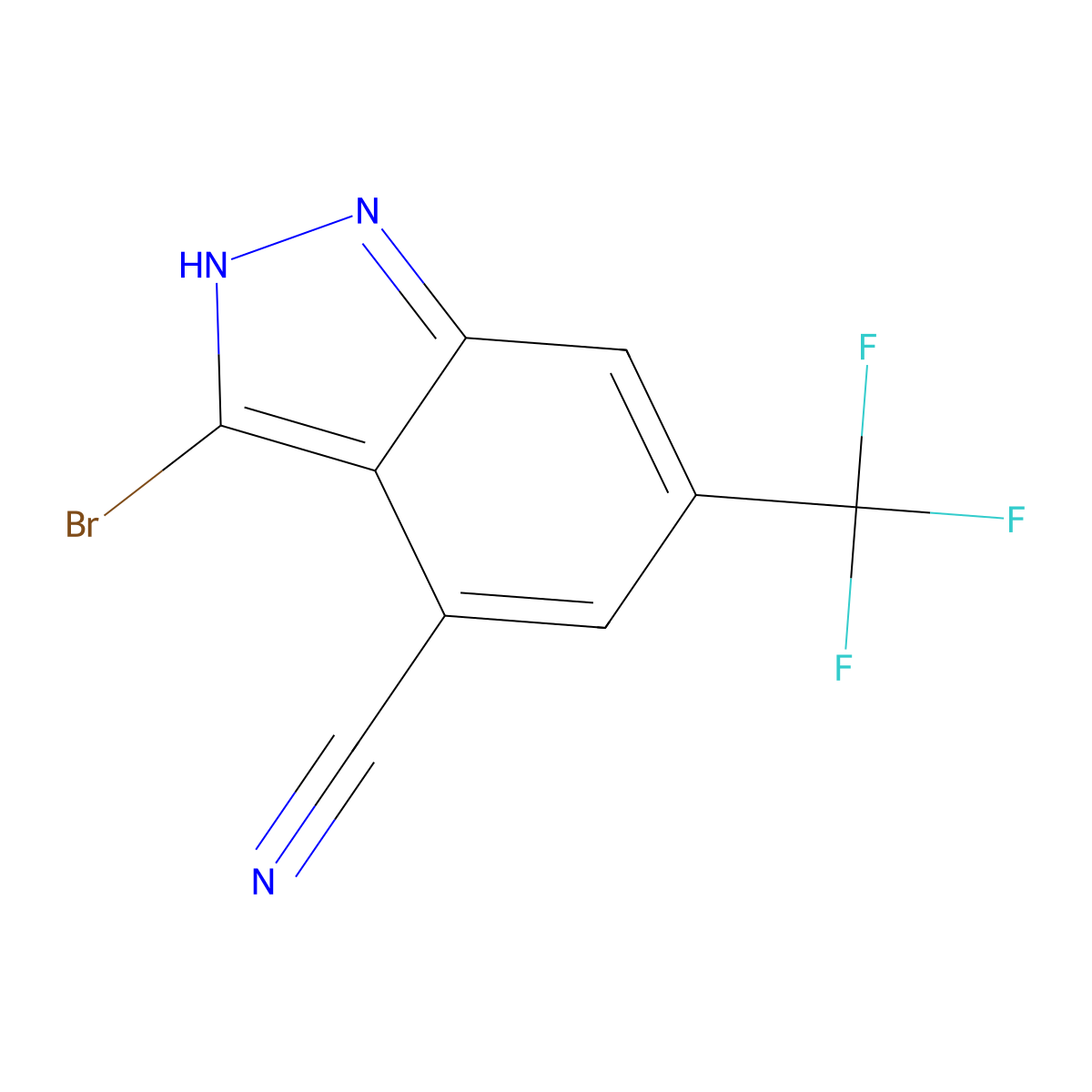 3-Bromo-4-Cyano-6-(trifluoromethyl)-1H-indazole molecular structure, CAS 1352394-41-2