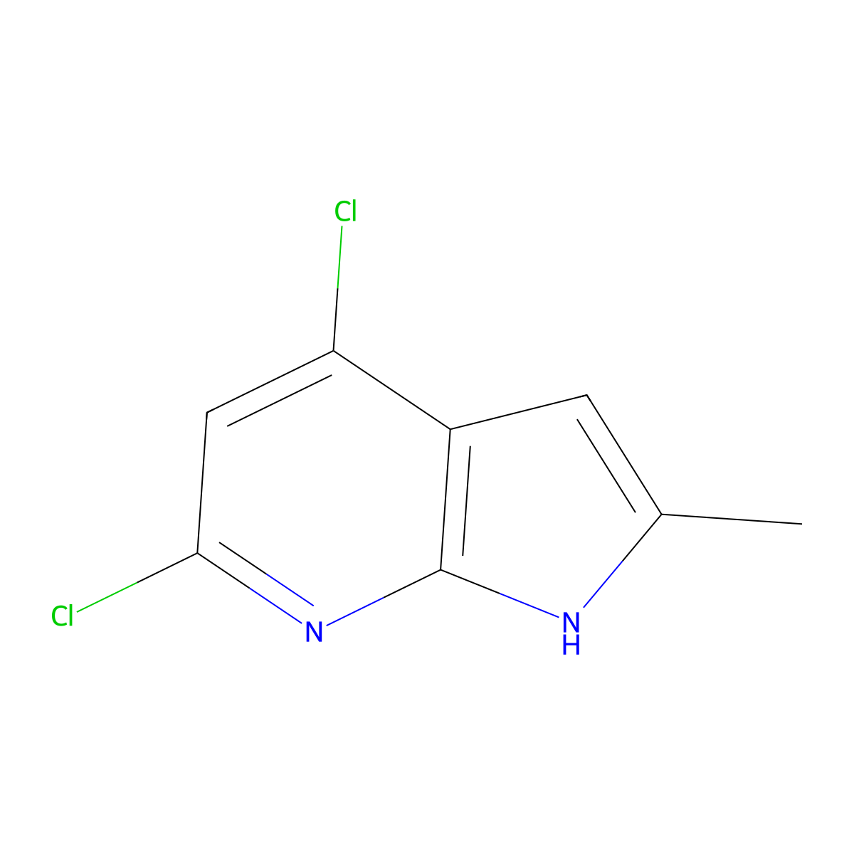4,6-dichloro-2-methyl-1H-pyrrolo[2,3-b]pyridine molecular structure, CAS 1352394-46-7