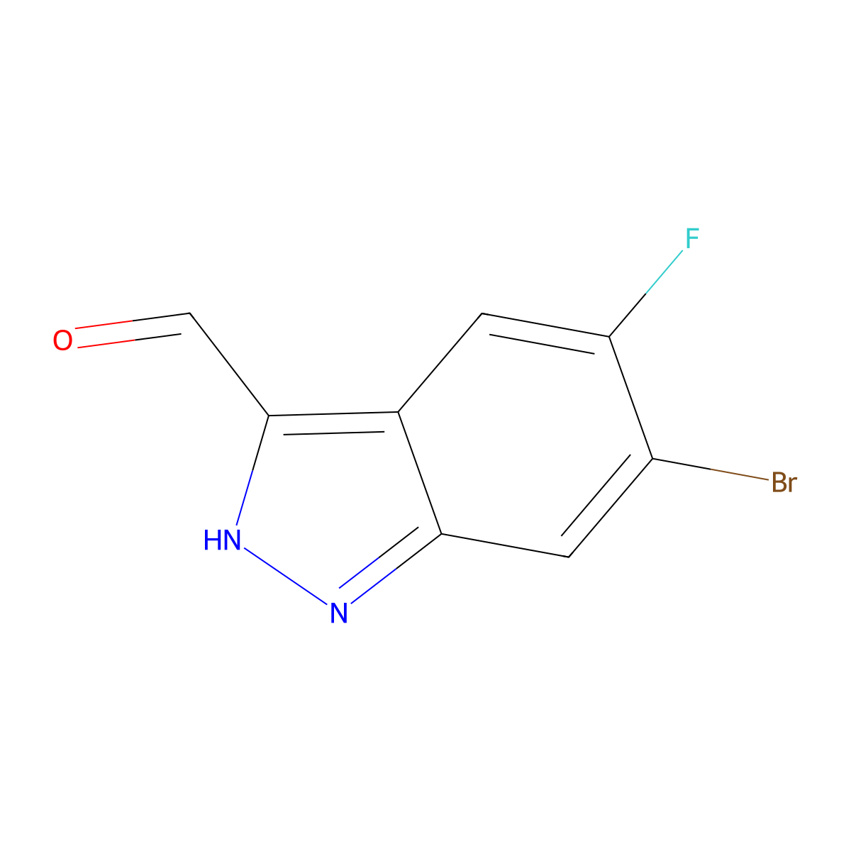 6-Bromo-5-fluoro-1H-indazole-3-carbaldehyde molecular structure, CAS 1352394-47-8