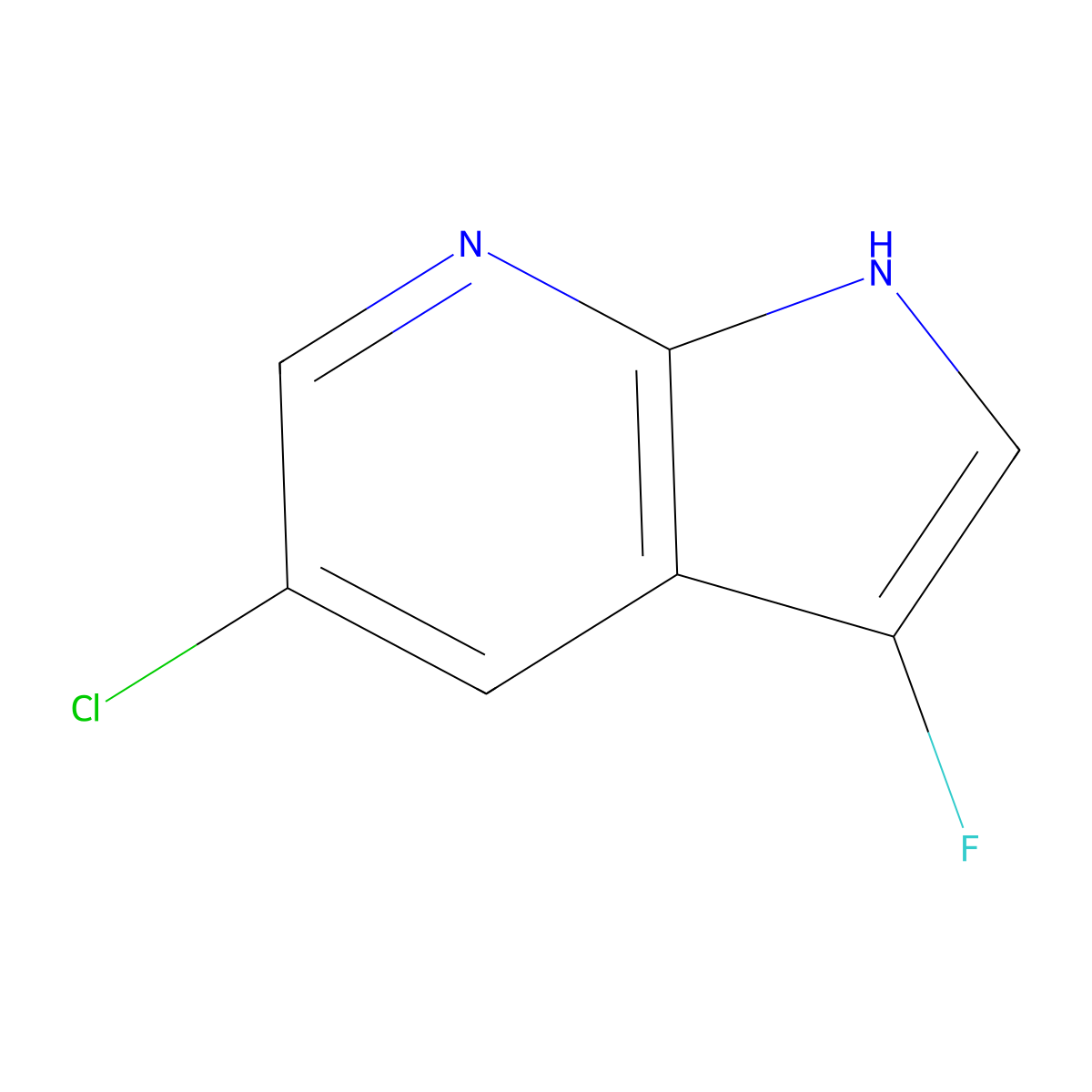 5-Chloro-3-fluoro-1H-pyrrolo[2,3-b]pyridine molecular structure, CAS 1352394-48-9