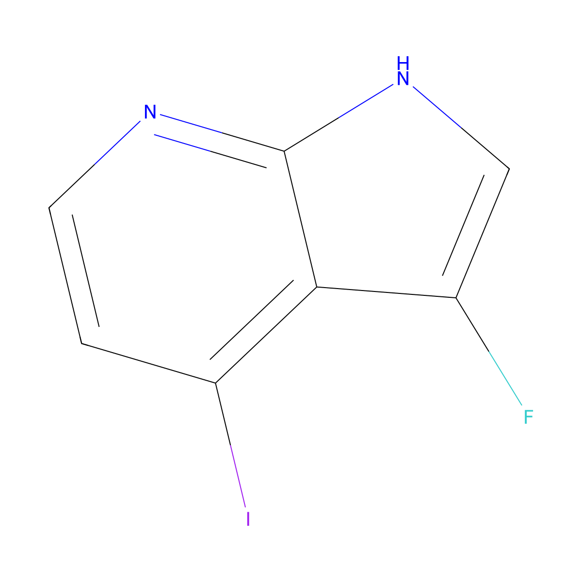 3-Fluoro-4-iodo-1H-pyrrolo[2,3-b]pyridine molecular structure, CAS 1352394-59-2