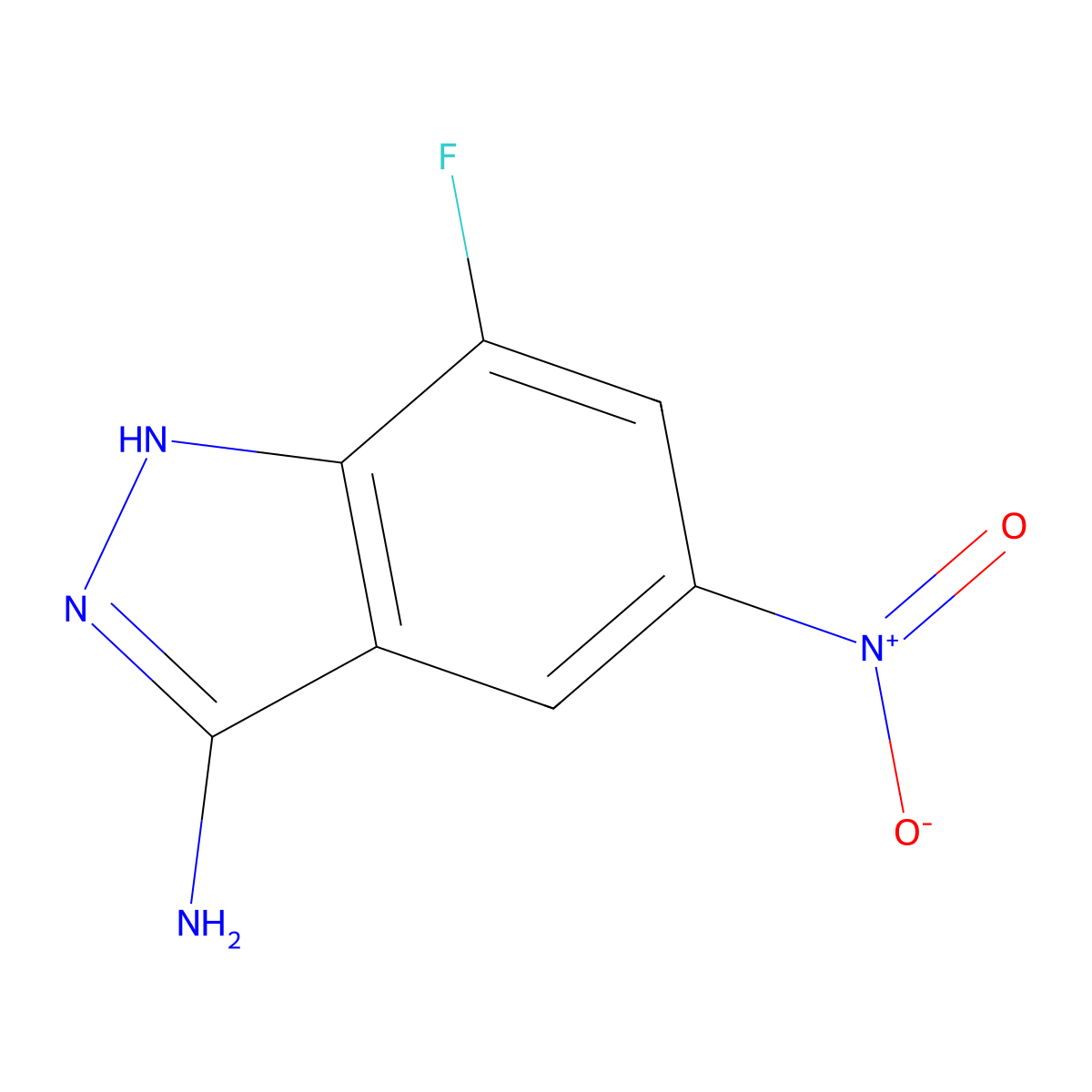 7-fluoro-5-nitro-1H-indazol-3-amine molecular structure, CAS 1352394-73-0
