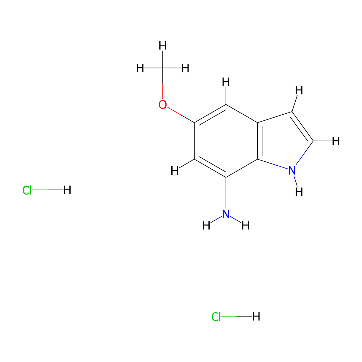7-Amino-5-methoxyindole dihydrochloride molecular structure, CAS 1352394-74-1