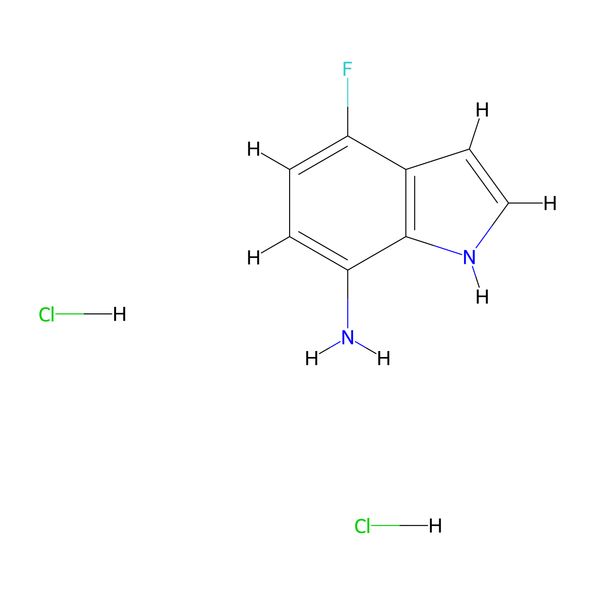 7-Amino-4-fluoroindole dihydrochloride molecular structure, CAS 1352394-76-3