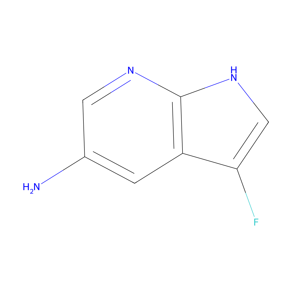 3-Fluoro-1H-pyrrolo[2,3-b]pyridin-5-amine molecular structure, CAS 1352394-81-0