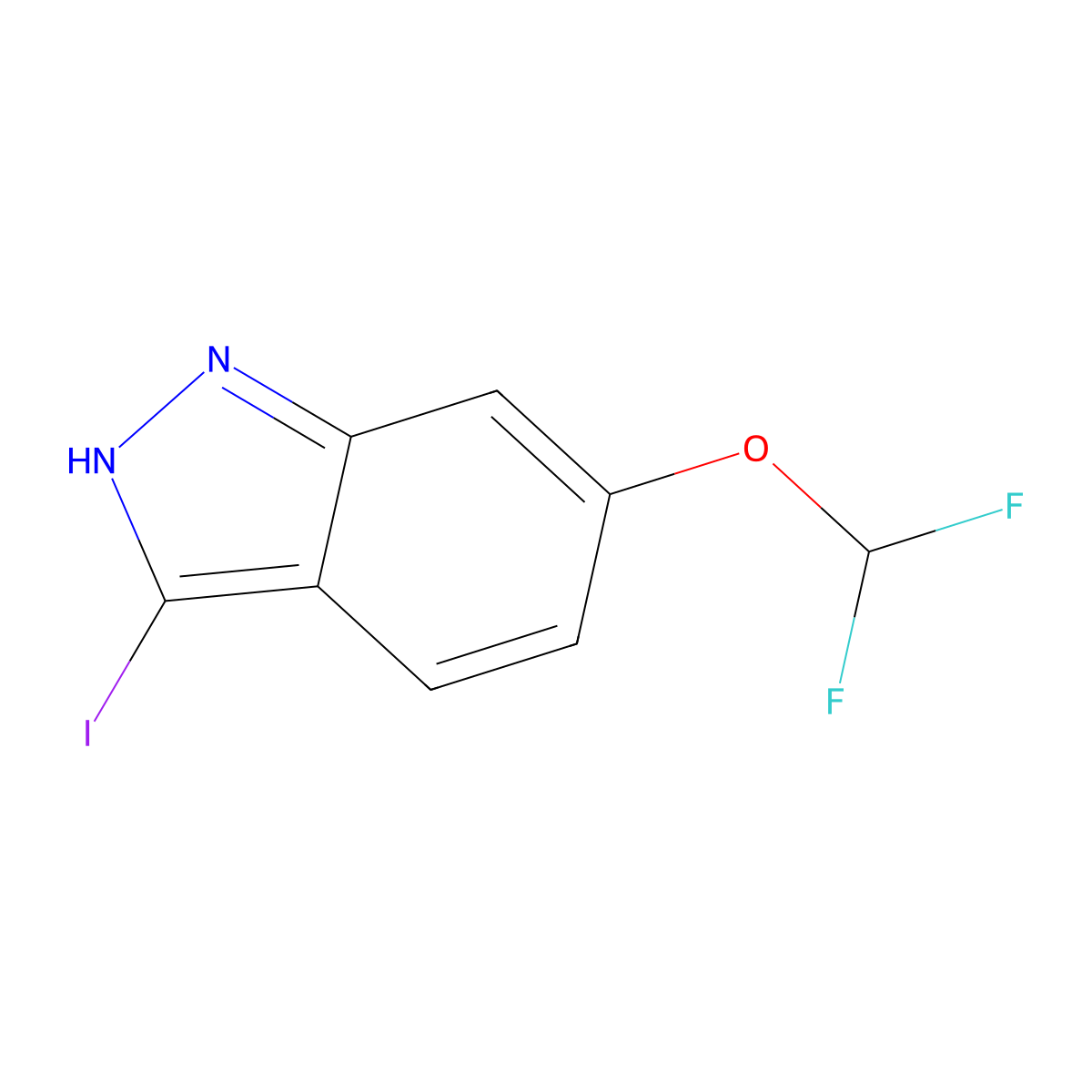 6-(Difluoromethoxy)-3-iodo-1H-indazole molecular structure, CAS 1352394-87-6