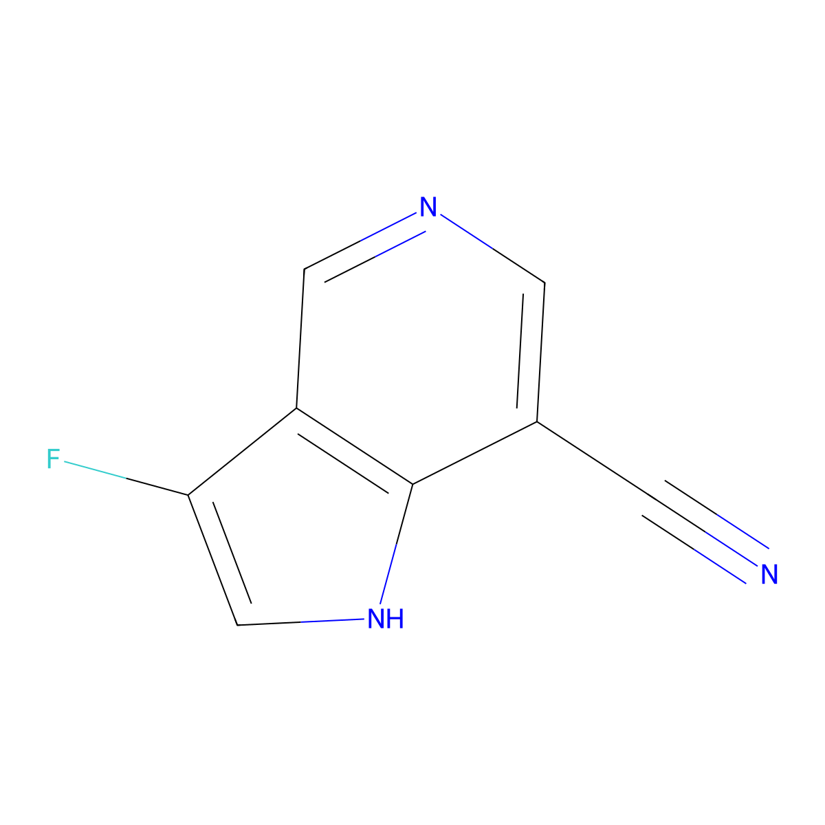 3-Fluoro-1H-pyrrolo[3,2-c]pyridine-7-carbonitrile molecular structure, CAS 1352394-89-8