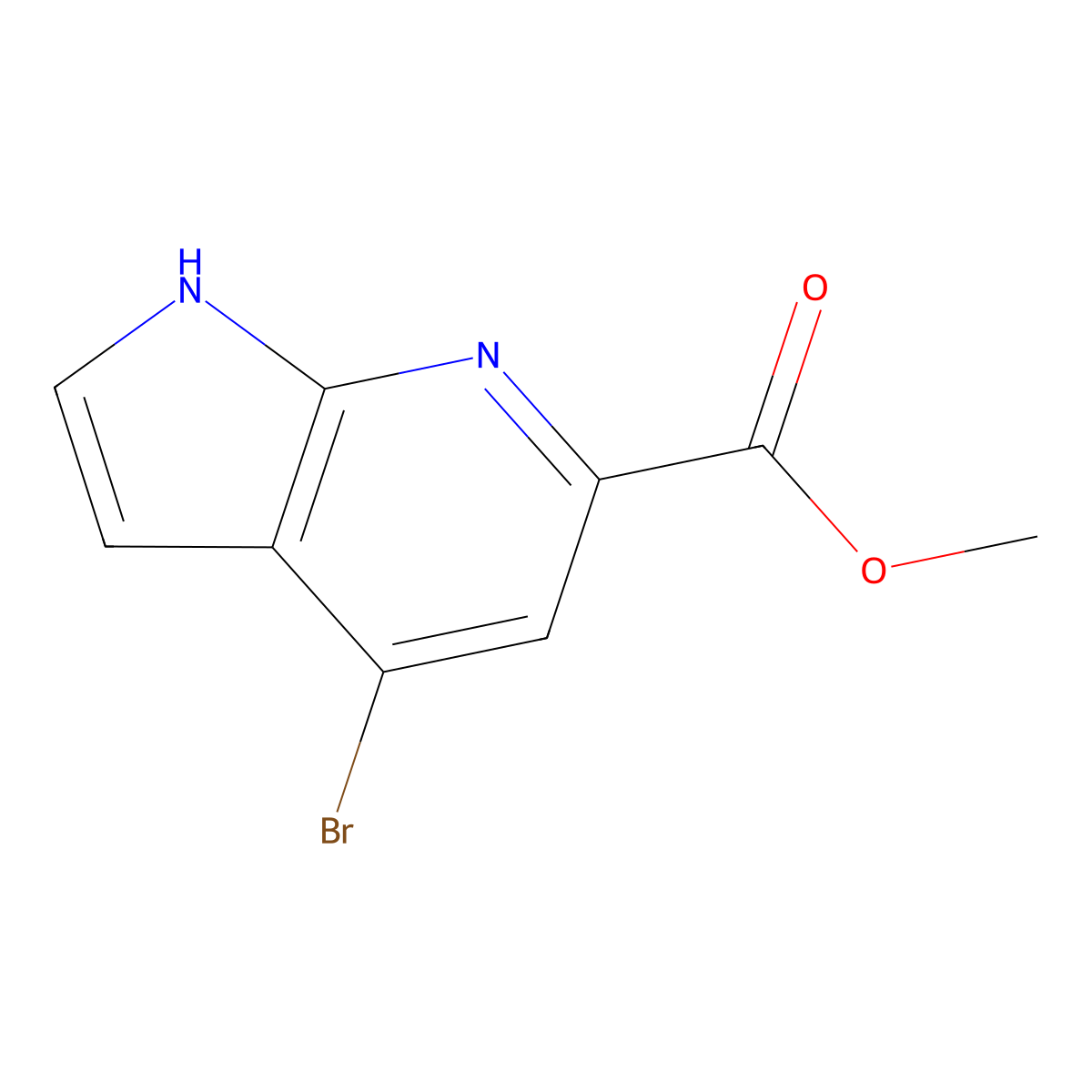 methyl 4-bromo-1H-pyrrolo[2,3-b]pyridine-6-carboxylate molecular structure, CAS 1352394-92-3