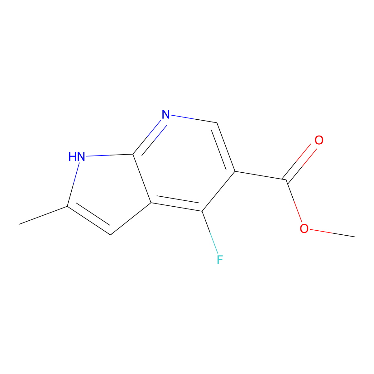 4-Fluoro-2-methyl-7-azaindole-5-carboxylic acid methyl ester molecular structure, CAS 1352395-01-7