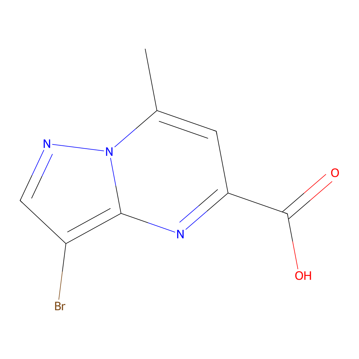 3-Bromo-7-methylpyrazolo[1,5-a]pyrimidine-5-carboxylic acid molecular structure, CAS 1352395-03-9