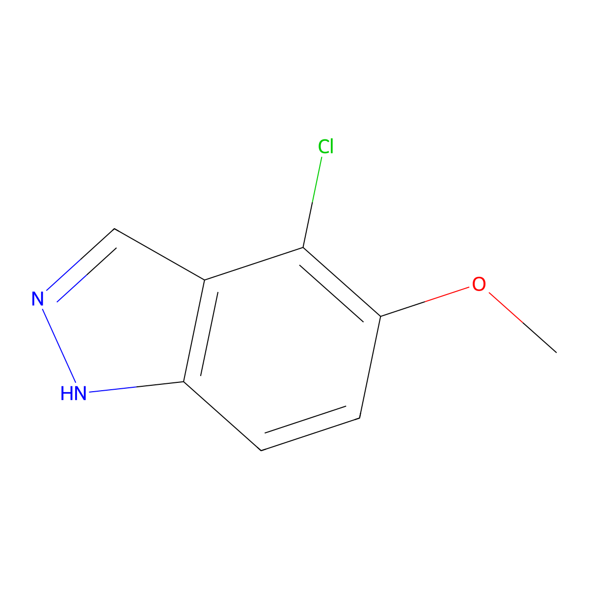 4-Chloro-5-methoxy-1H-indazole molecular structure, CAS 1352395-04-0