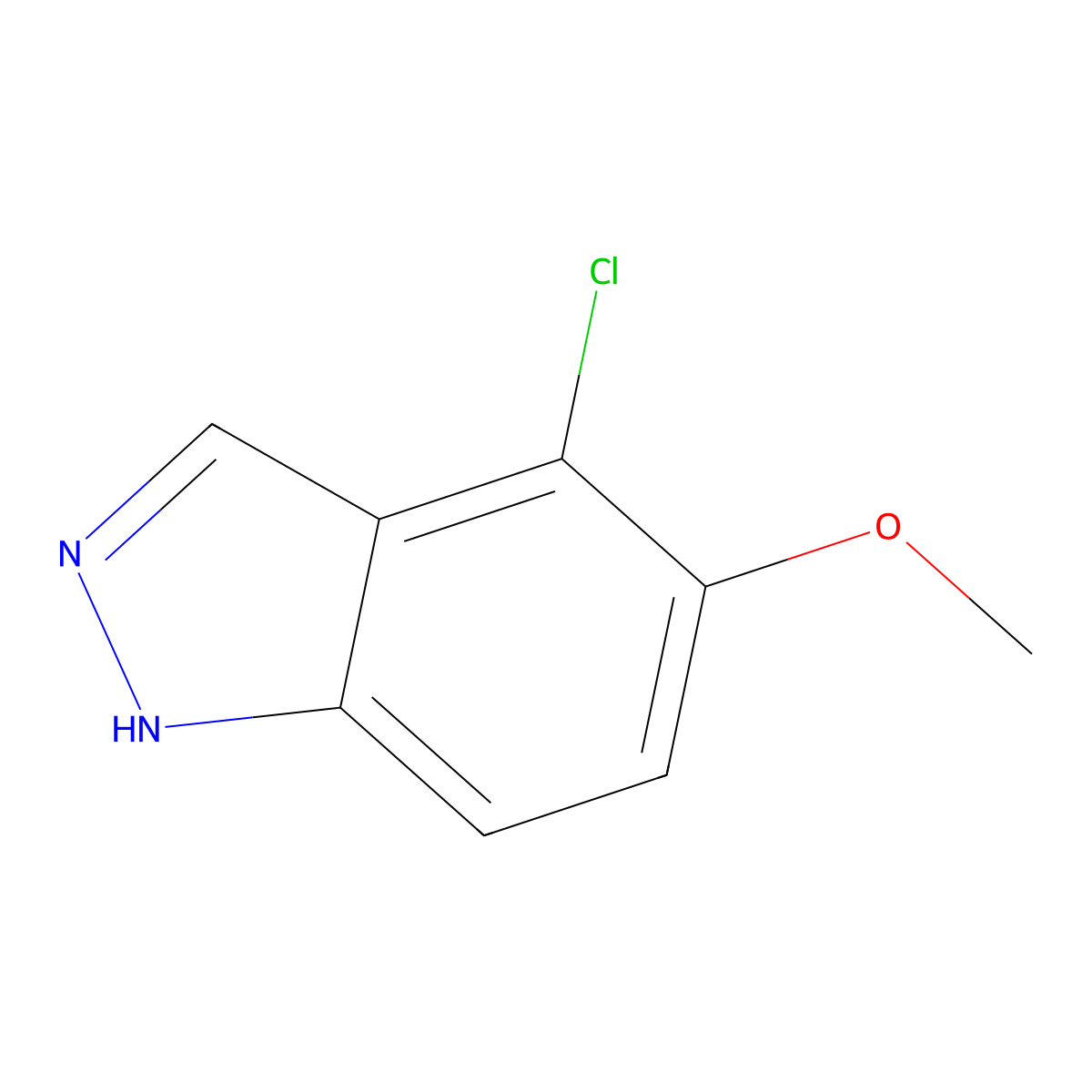 4-Chloro-5-methoxy-1H-indazole molecular structure, CAS 1352395-04-0