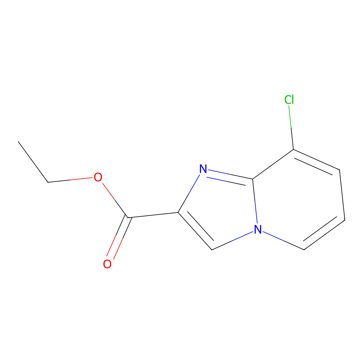 Ethyl 8-chloroimidazo[1,2-a]pyridine-2-carboxylate molecular structure, CAS 1352395-06-2