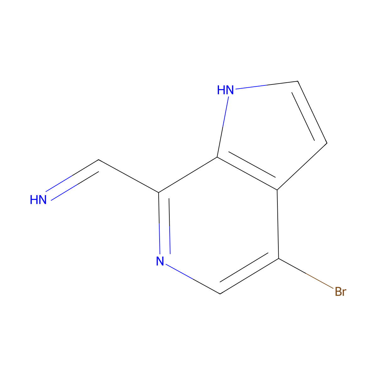(4-Bromo-1H-pyrrolo[2,3-c]pyridin-7-yl)methanimine molecular structure, CAS 1352395-21-1