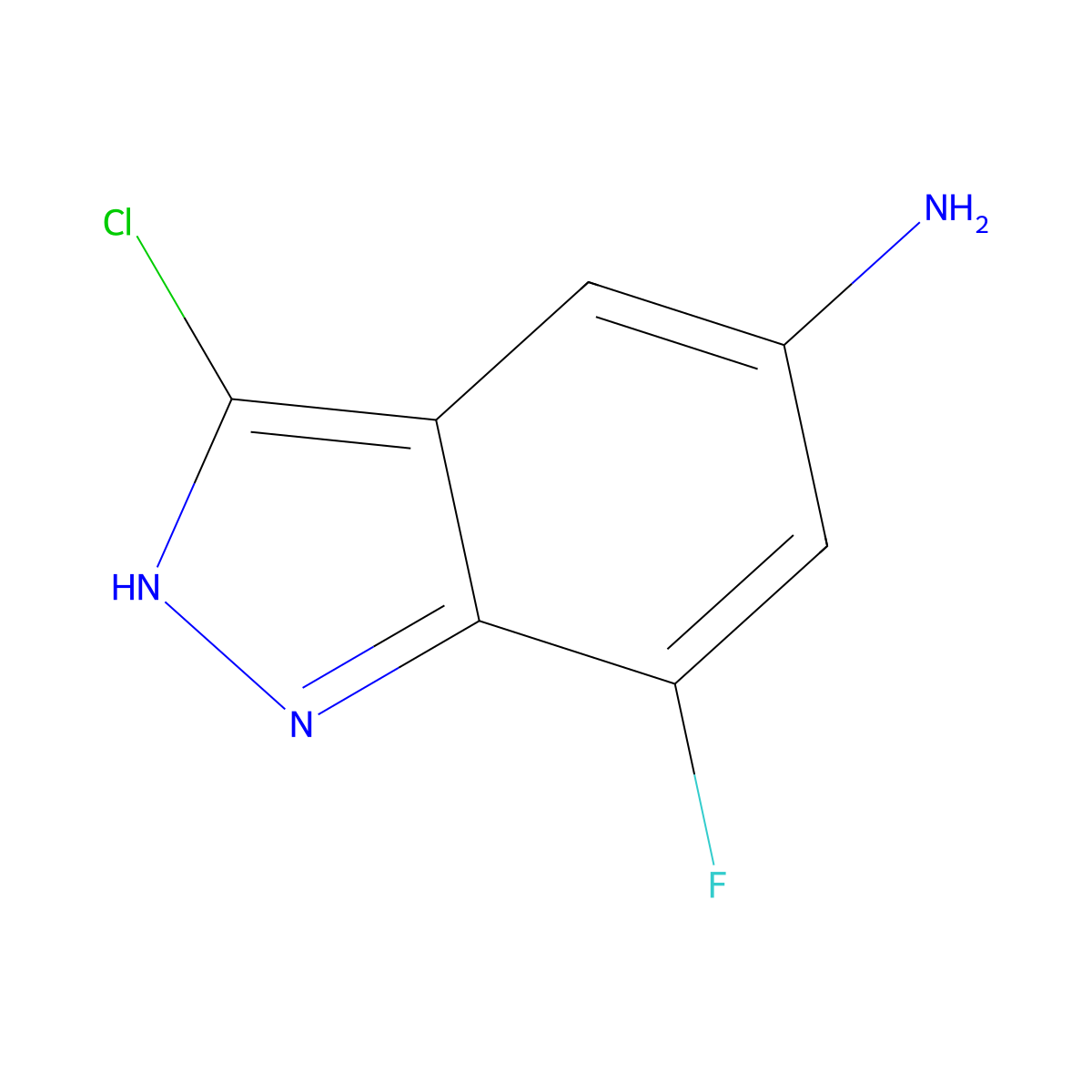 3-Chloro-7-fluoro-1H-indazol-5-amine molecular structure, CAS 1352395-30-2