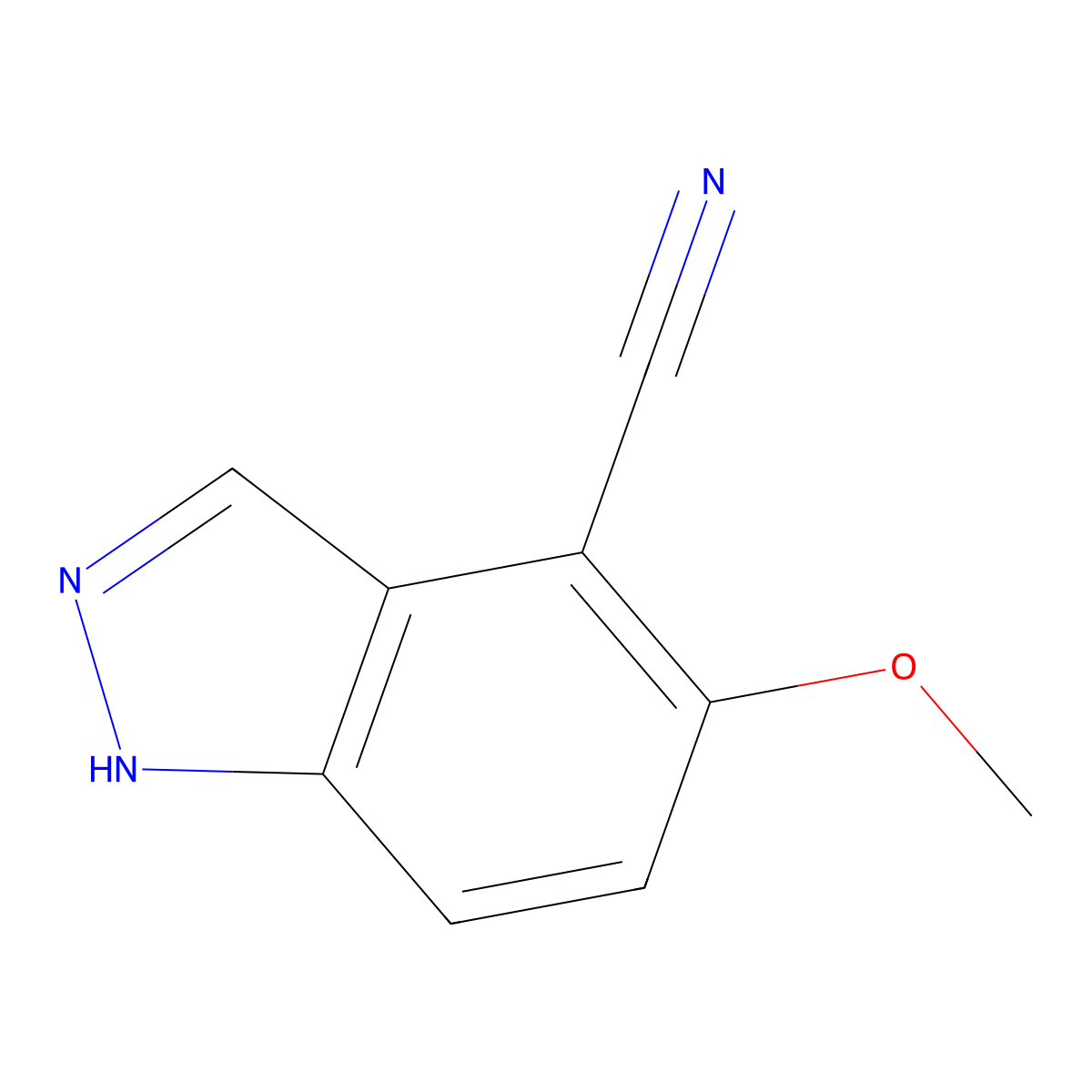 4-Cyano-5-methoxy-1H-indazole molecular structure, CAS 1352395-32-4