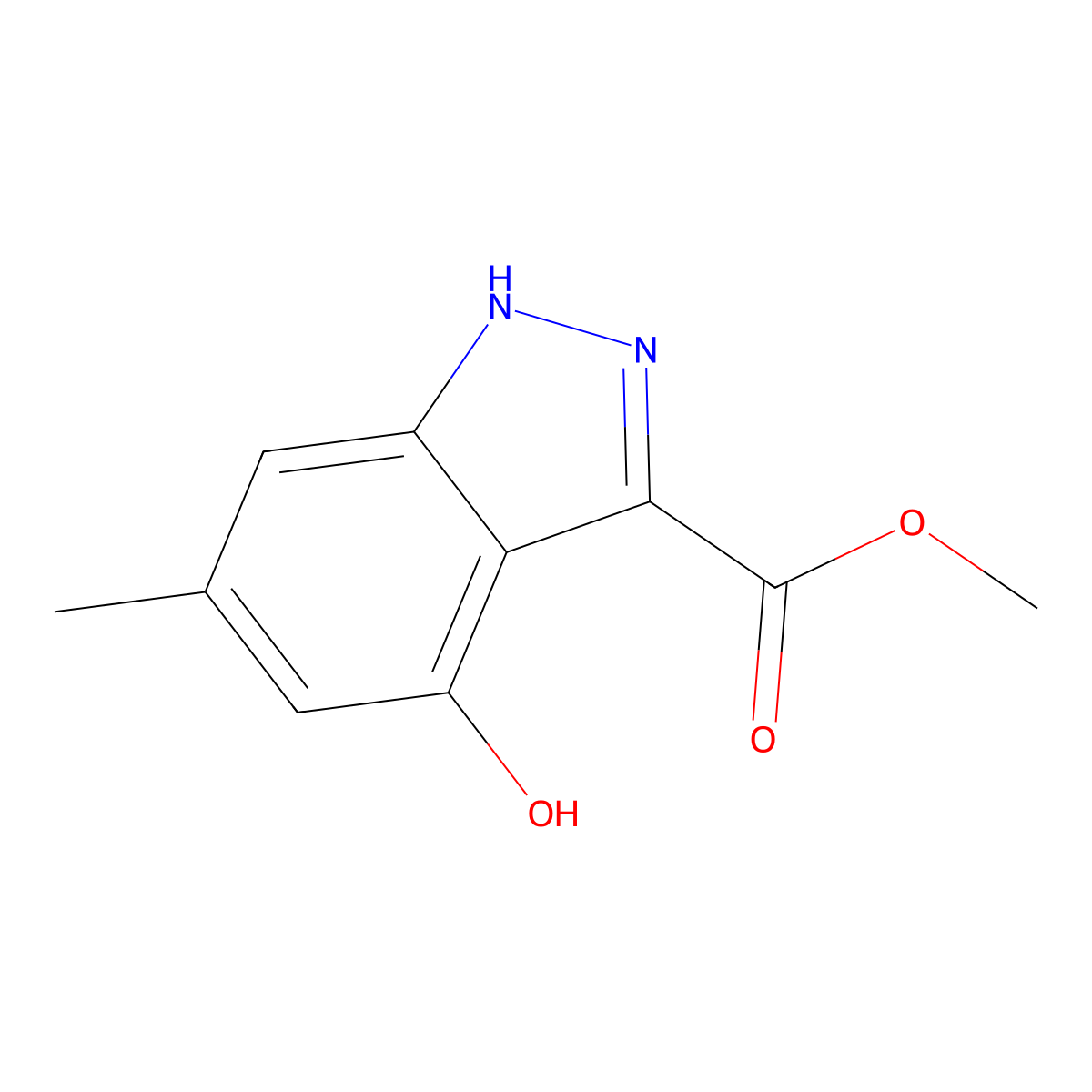 4-Hydroxy-6-methyl-1H-indazole-3-carboxylic acid methyl ester molecular structure, CAS 1352395-35-7