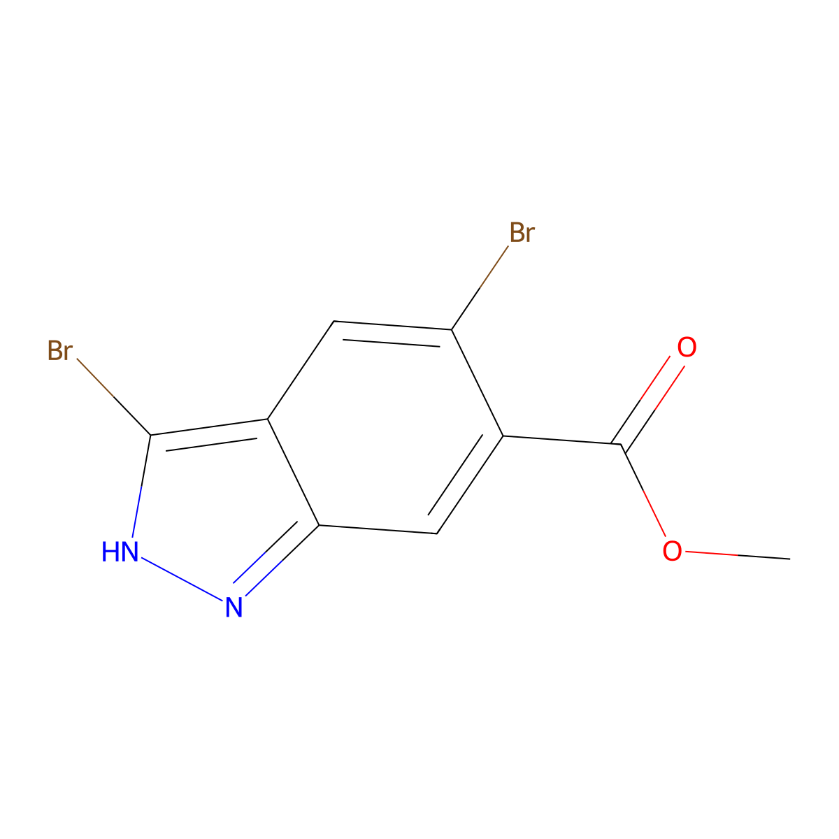 3,5-Dibromo-1H-indazole-6-carboxylic acid methyl ester molecular structure, CAS 1352395-38-0