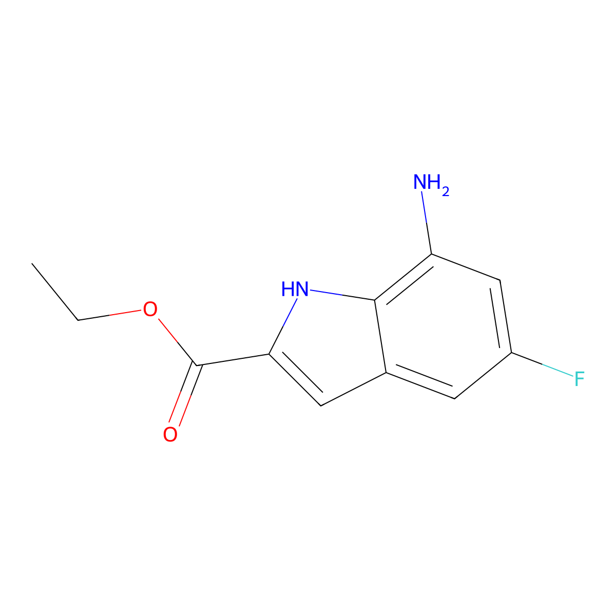 7-Amino-5-fluoroindole-2-carboxylic acid ethyl ester molecular structure, CAS 1352395-40-4