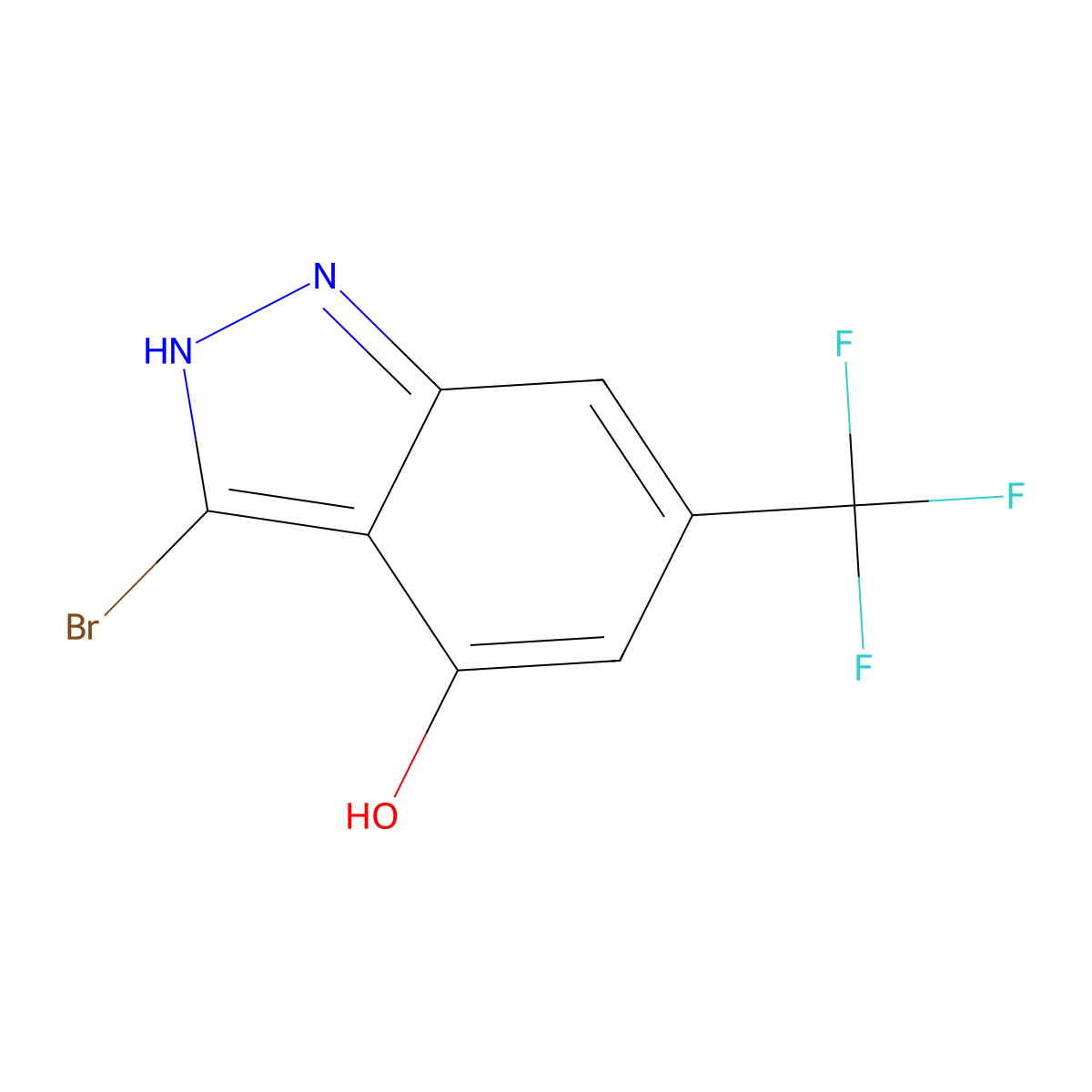 3-Bromo-4-hydroxy-6-(trifluoromethyl)-1H-indazole molecular structure, CAS 1352395-50-6