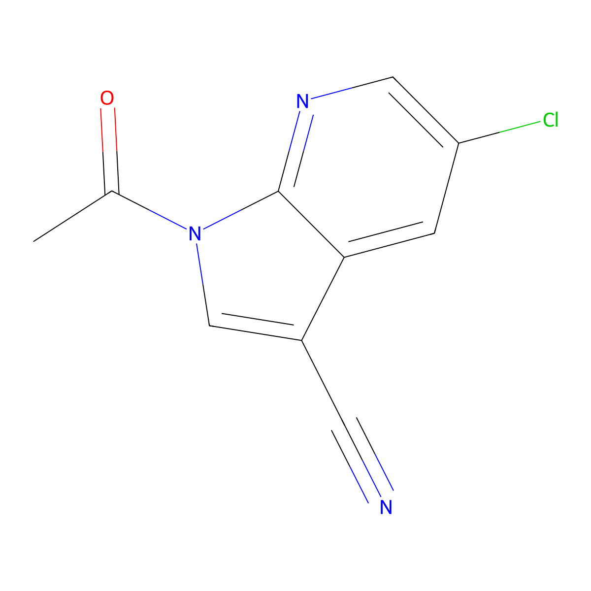 1-Acetyl-5-chloro-7-azaindole-3-carbonitrile molecular structure, CAS 1352395-53-9